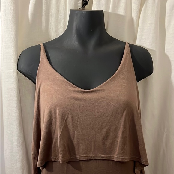 Missguided Taupe Brown DOUBLE EXTRA SOFT Thin Tank Strap Maxi Slip Dress - Picture 10 of 10